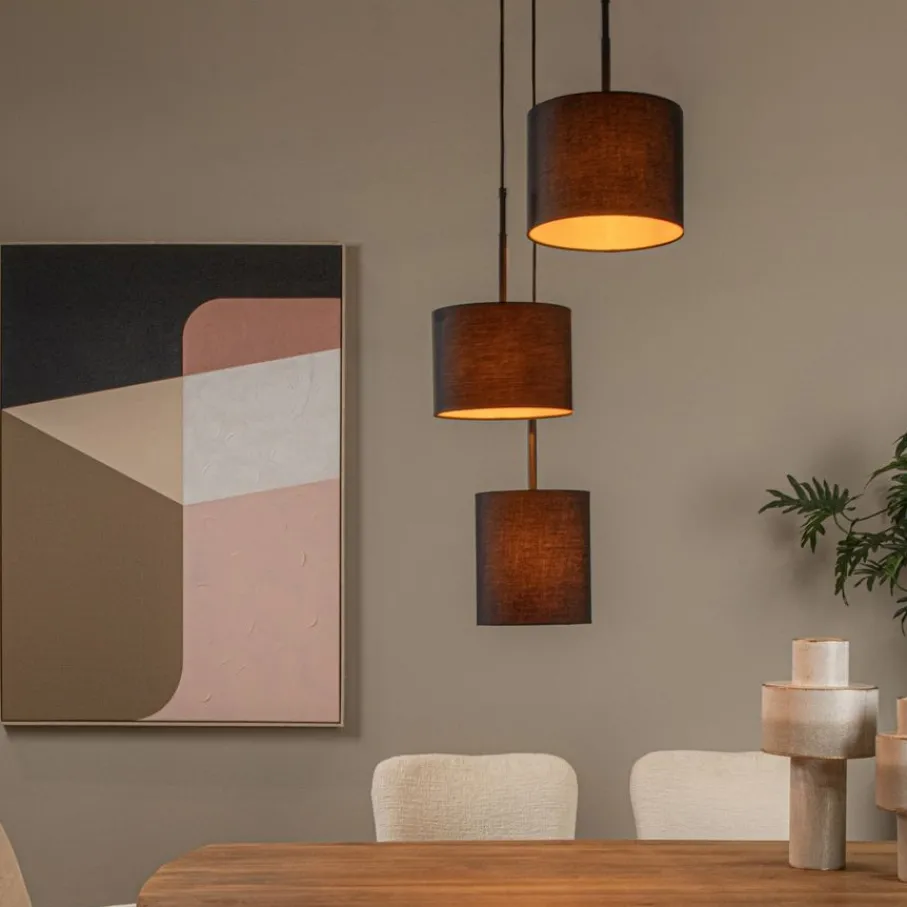 Hanglampen<Lucide Hanglamp Maya Zwart - 3 x E27 - Ø 46 cm