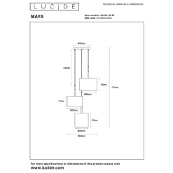 Hanglampen<Lucide Hanglamp Maya Zwart - 3 x E27 - Ø 46 cm