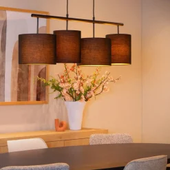 Hanglampen<Lucide Hanglamp Maya Zwart - 4 x E27 - 107 cm breed