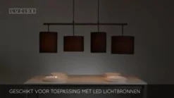 Hanglampen<Lucide Hanglamp Maya Zwart - 4 x E27 - 107 cm breed