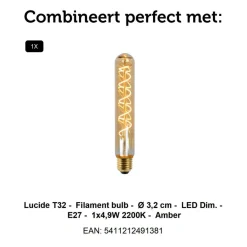 Hanglampen<Lucide Hanglamp Rafal Grijs - E27 - Ø 20 cm
