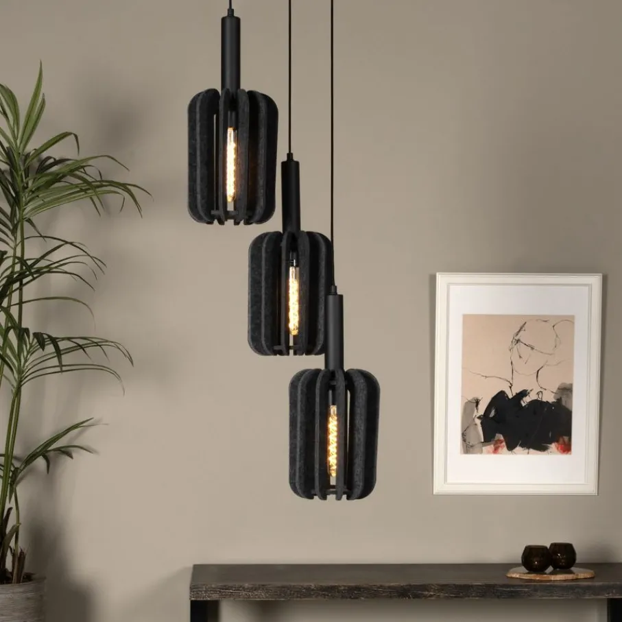 Hanglampen<Lucide Hanglamp Rafal Grijs - 3 x E27 - Ø 50 cm