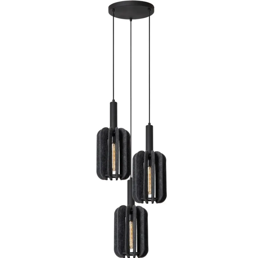 Hanglampen<Lucide Hanglamp Rafal Grijs - 3 x E27 - Ø 50 cm