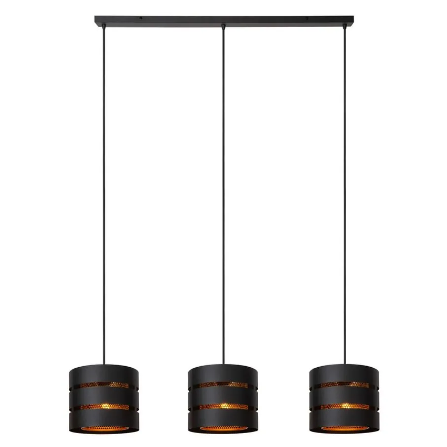 Hanglampen<Lucide Hanglamp Rosas Zwart - 3 x E27 - 130 cm breed