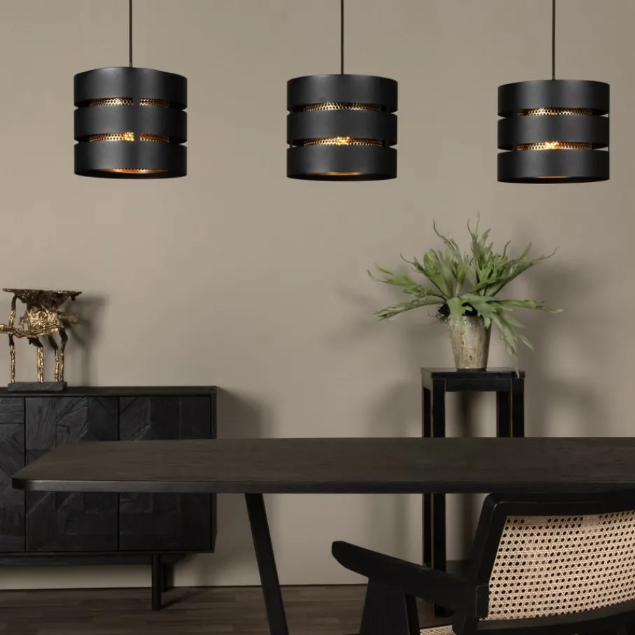 Hanglampen<Lucide Hanglamp Rosas Zwart - 3 x E27 - 130 cm breed