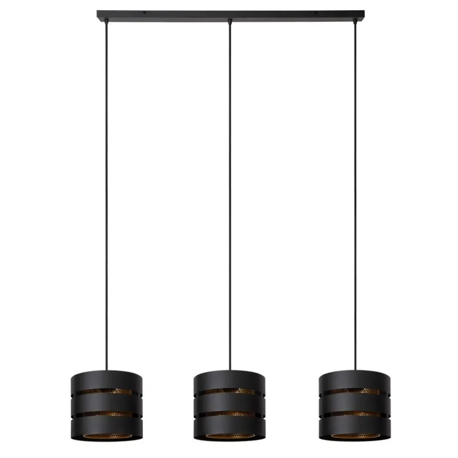 Hanglampen<Lucide Hanglamp Rosas Zwart - 3 x E27 - 130 cm breed