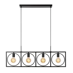 Hanglampen<Lucide Hanglamp Suus Zwart - 4 x E27 - 108 cm breed