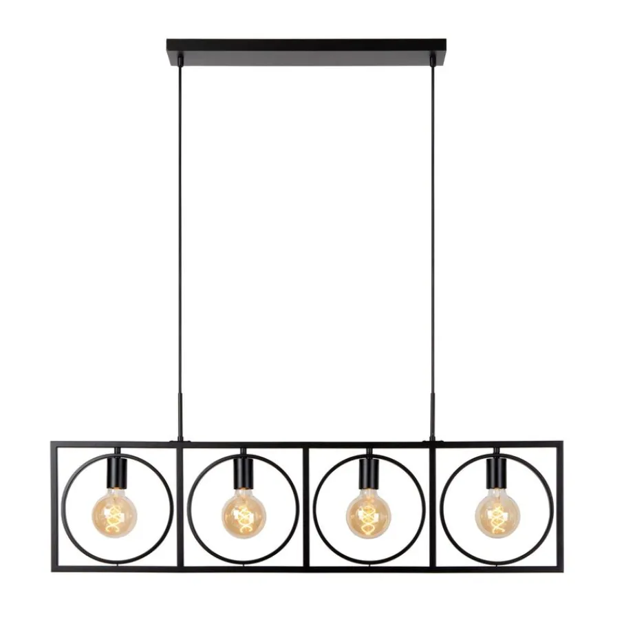 Hanglampen<Lucide Hanglamp Suus Zwart - 4 x E27 - 108 cm breed