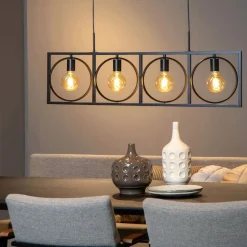 Hanglampen<Lucide Hanglamp Suus Zwart - 4 x E27 - 108 cm breed