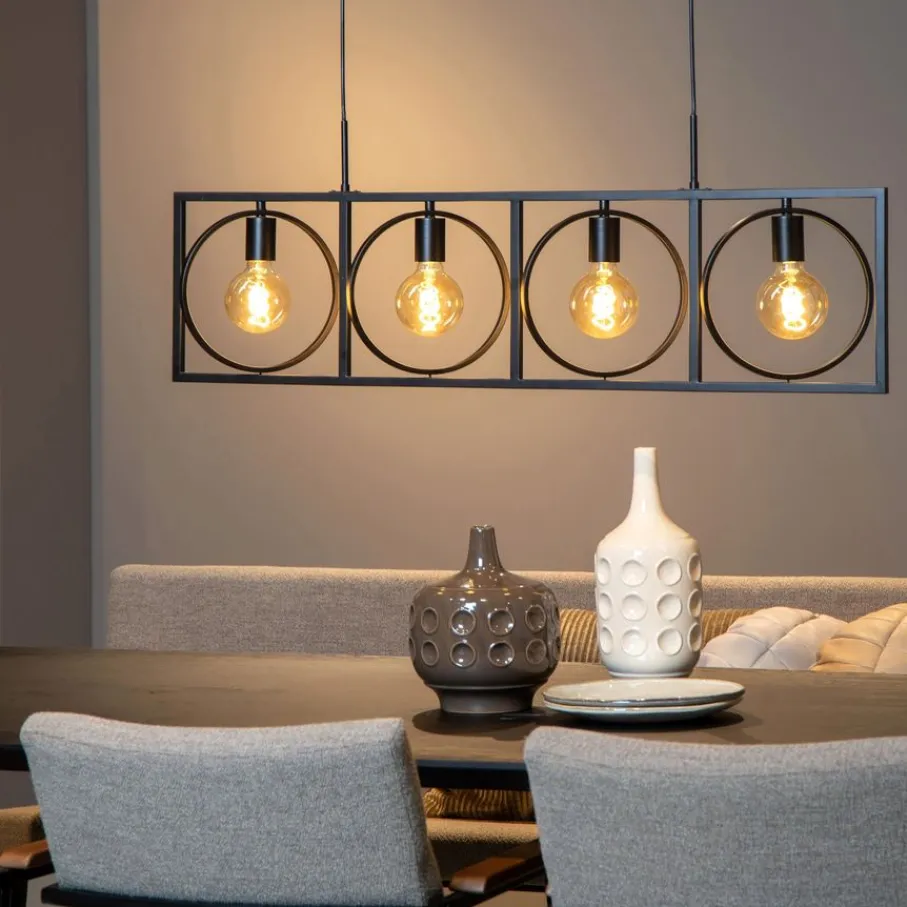 Hanglampen<Lucide Hanglamp Suus Zwart - 4 x E27 - 108 cm breed