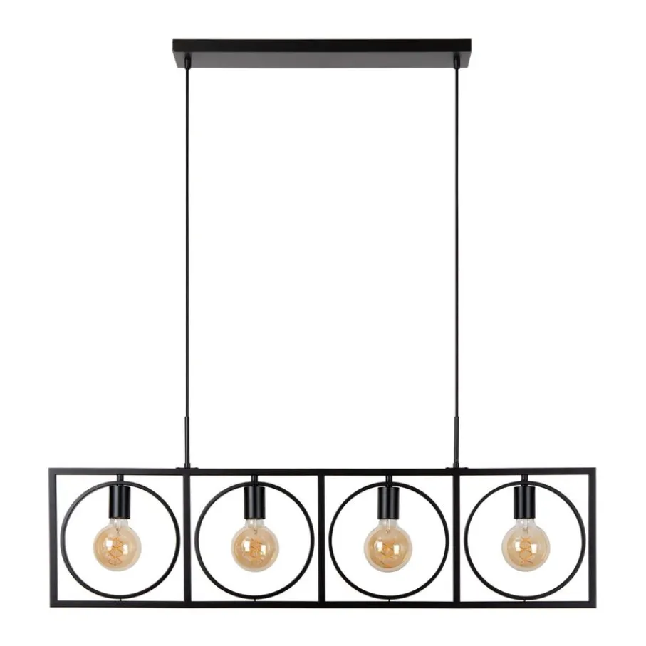 Hanglampen<Lucide Hanglamp Suus Zwart - 4 x E27 - 108 cm breed
