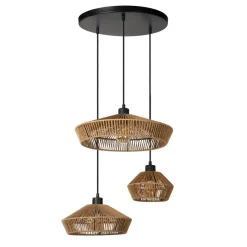 Hanglampen<Lucide Hanglamp Yunkai Naturel - 3 x E27 - Ø 50 cm