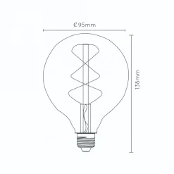 Lichtbronnen<Lucide Lichtbron G95 Amber - E27 - Ø 9,5 cm