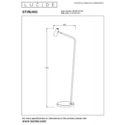Vloerlampen<Lucide Oplaadbare Vloerlamp Stirling Zwart - LED - 138 cm hoog