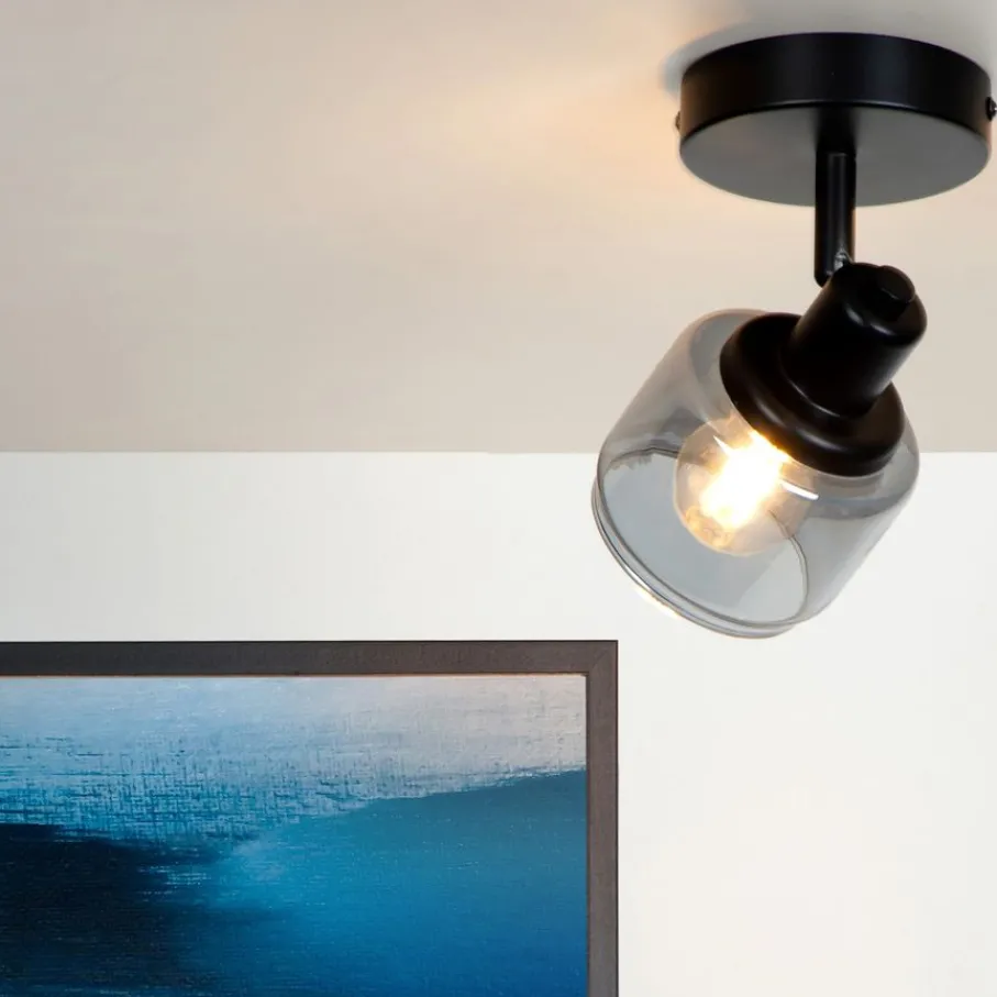 Spots<Lucide Plafondspot Bjorn Zwart - E14 - Ø 10 cm