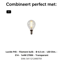 Spots<Lucide Plafondspot Bjorn Zwart - 4 x E14 - Ø 38 cm