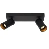 Spots<Lucide Plafondspot Clubs Zwart - 2 x GU10 - 31x9 cm