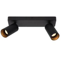 Spots<Lucide Plafondspot Clubs Zwart - 2 x GU10 - 31x9 cm