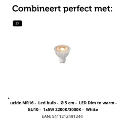 Spots<Lucide Plafondspot Punch Wit - 3 x GU10 - Ø 21 xm