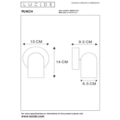 Spots<Lucide Plafondspot Punch Wit - GU10 - Ø 10 cm