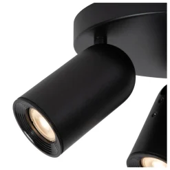 Spots<Lucide Plafondspot Punch Zwart - 3 x GU10 - Ø 21 xm