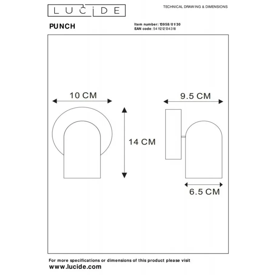 Spots<Lucide Plafondspot Punch Zwart - GU10 - Ø 10 cm