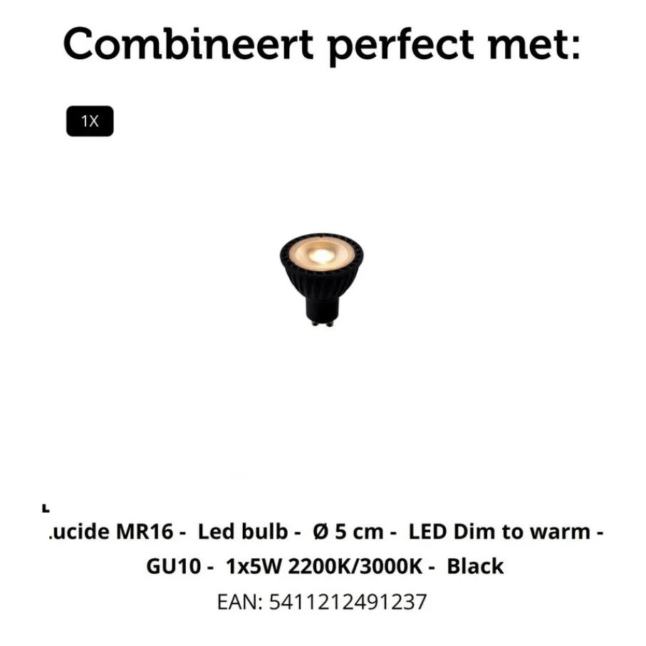 Spots<Lucide Plafondspot Punch Zwart - GU10 - Ø 10 cm