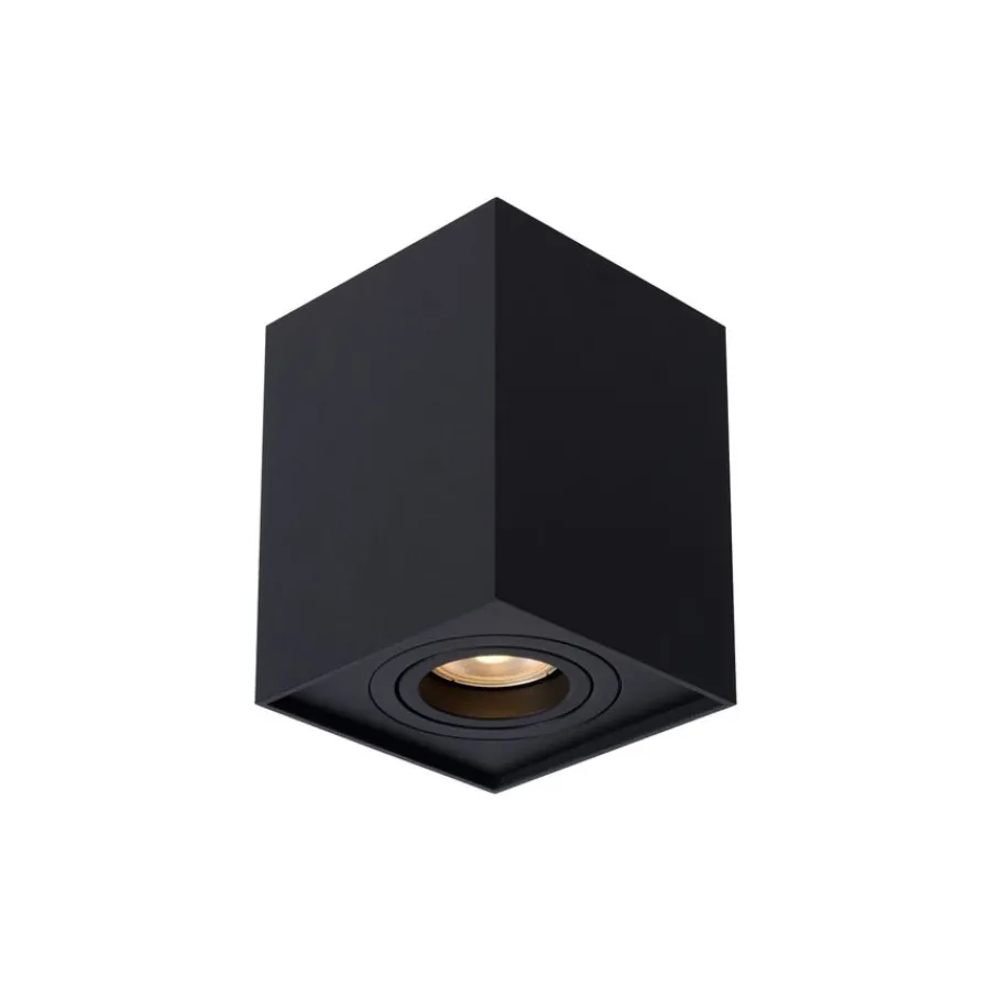 Spots<Lucide Plafondspot Tube Zwart - GU10 - 10x10 cm