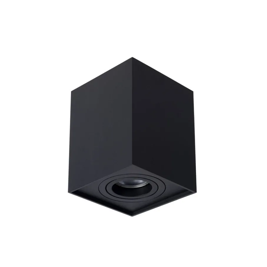 Spots<Lucide Plafondspot Tube Zwart - GU10 - 10x10 cm