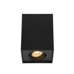 Spots<Lucide Plafondspot Tube Zwart - GU10 - 10x10 cm