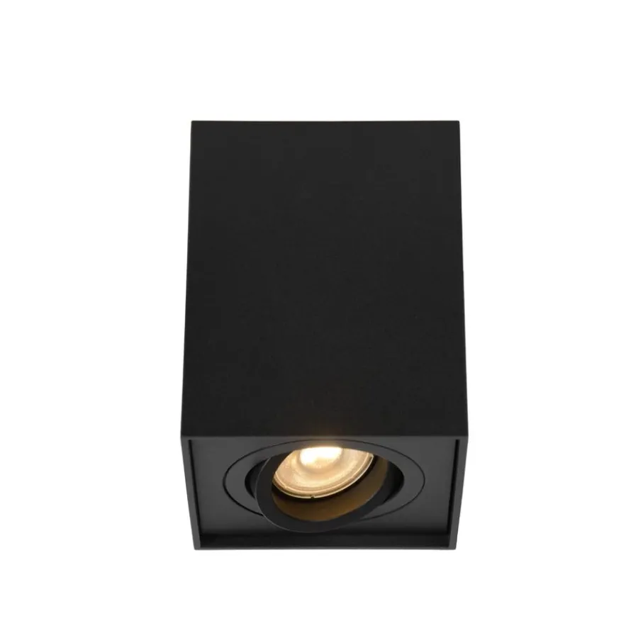 Spots<Lucide Plafondspot Tube Zwart - GU10 - 10x10 cm