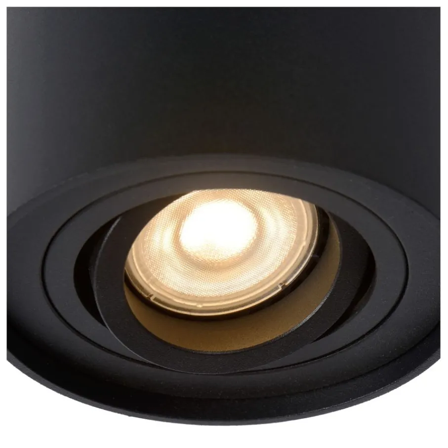Spots<Lucide Plafondspot Tube Zwart - GU10 - Ø 10 cm