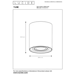 Spots<Lucide Plafondspot Tube Zwart - GU10 - Ø 10 cm