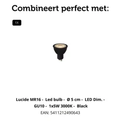 Spots<Lucide Plafondspot Tube Zwart - GU10 - Ø 10 cm