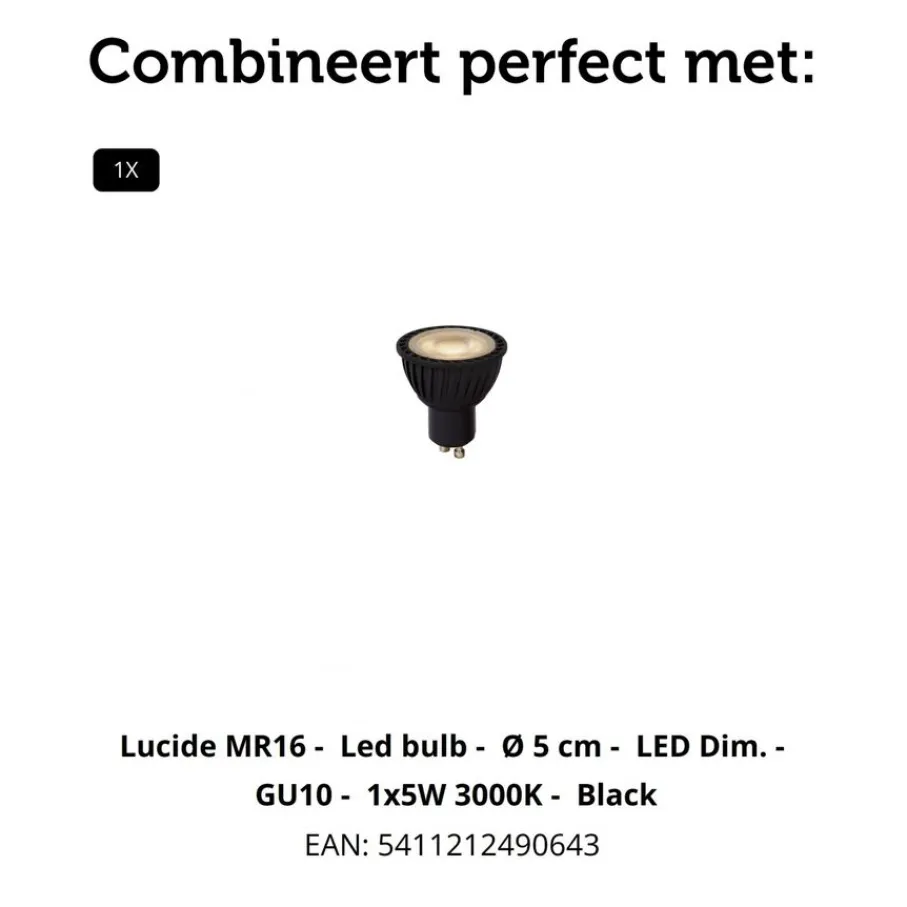 Spots<Lucide Plafondspot Tube Zwart - GU10 - Ø 10 cm