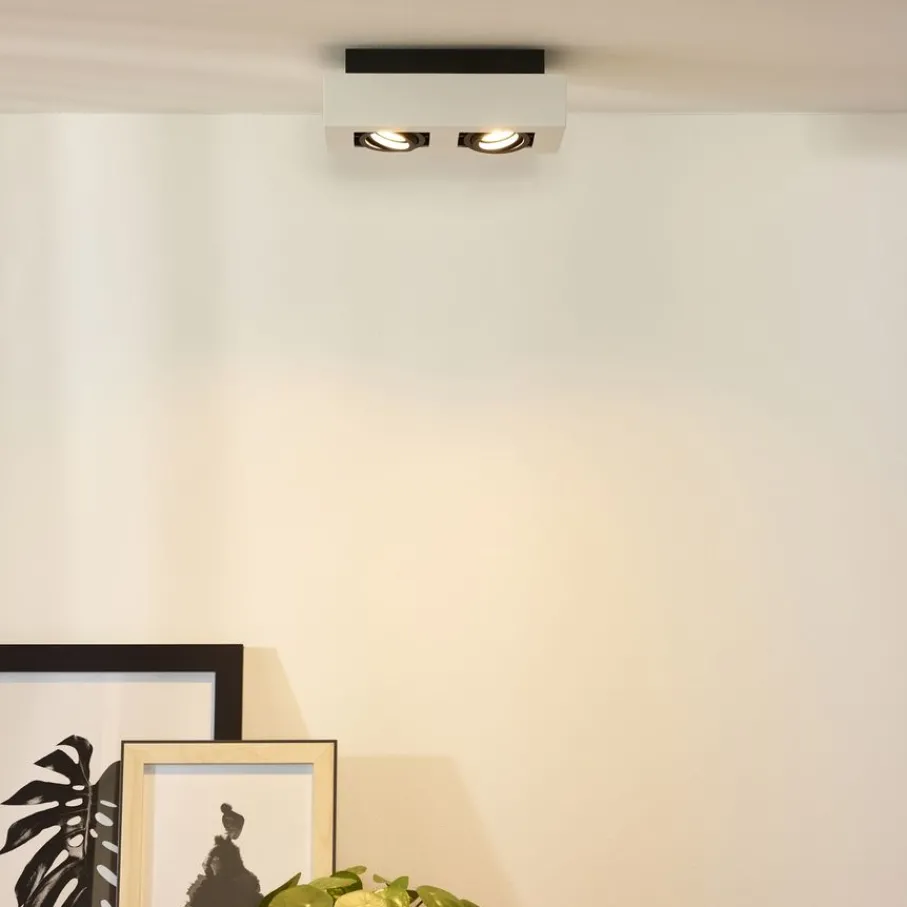 Spots<Lucide Plafondspot Xirax Wit - 2 x GU10 - 14x25 cm