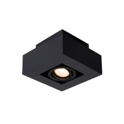 Spots<Lucide Plafondspot Xirax Zwart - GU10 - 14x14 cm
