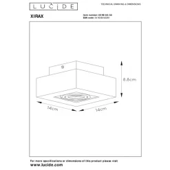 Spots<Lucide Plafondspot Xirax Zwart - GU10 - 14x14 cm