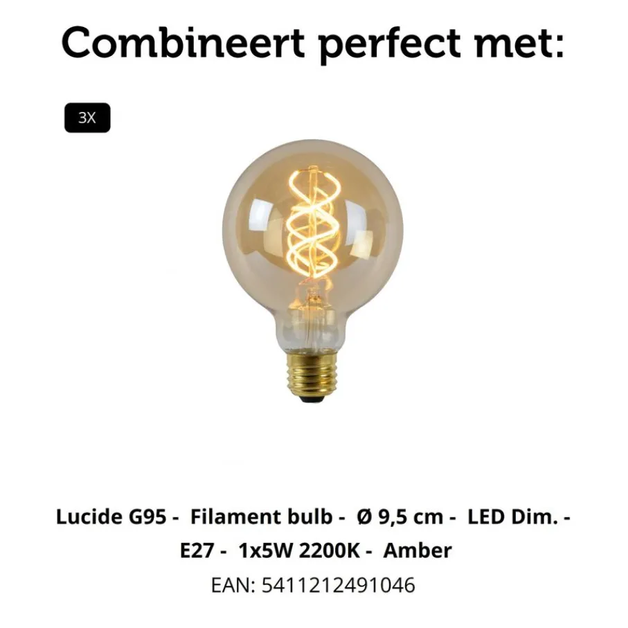 Plafonnières<Lucide Plafonniere Marius Goud - 3 x E27 - Ø 55 cm