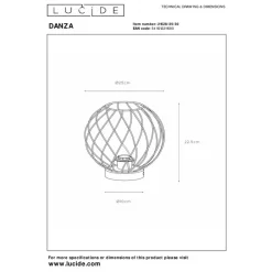 Tafellampen<Lucide Tafellamp Danza Zwart - E27 - 23 cm hoog