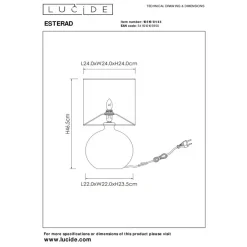 Tafellampen<Lucide Tafellamp Esterad Okergeel - E14 - 47 cm hoog