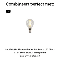 Tafellampen<Lucide Tafellamp Extravaganza Chimp Goud - E14 - 45 cm hoog