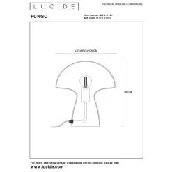 Tafellampen<Lucide Tafellamp Fungo Wit - E27 - 28 cm hoog