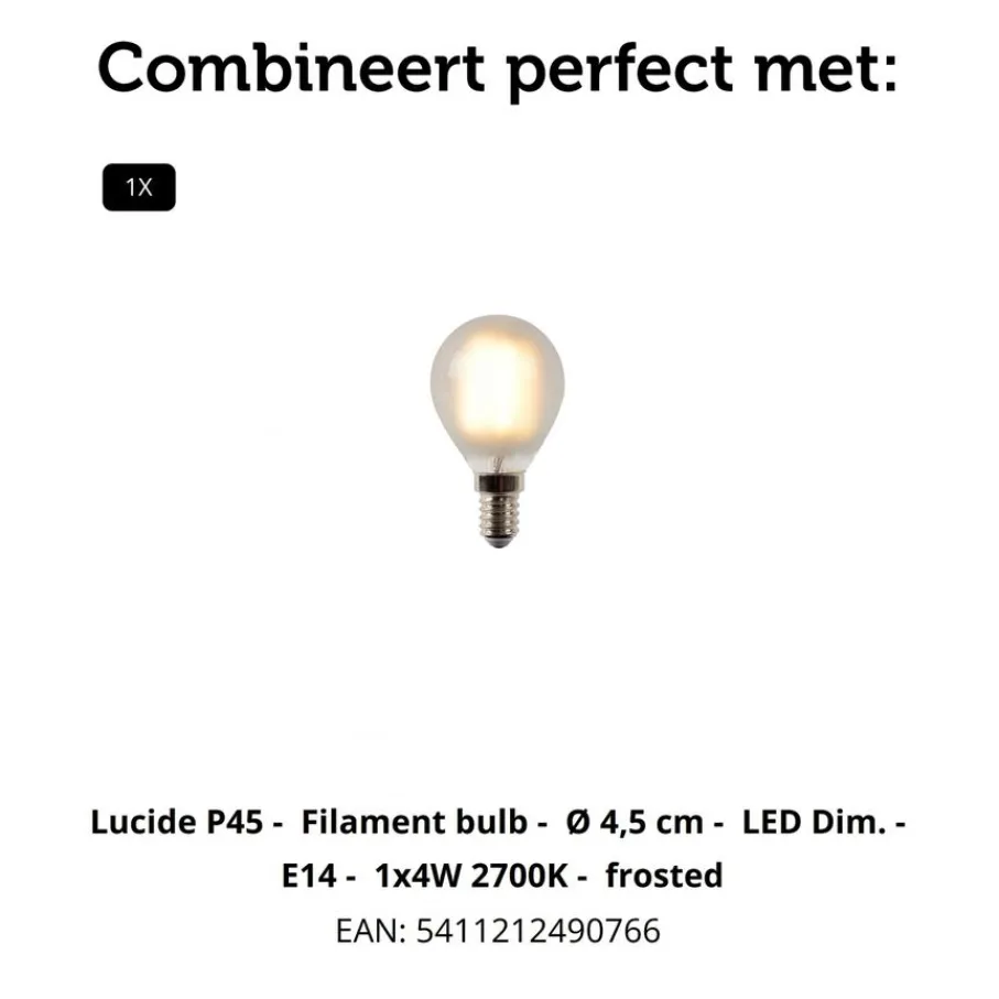 Tafellampen<Lucide Tafellamp Greasby Grijs - E14 - 26 cm hoog