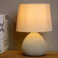 Tafellampen<Lucide Tafellamp Ramzi Beige - E14 - 26 cm hoog