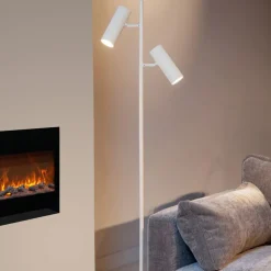 Vloerlampen<Lucide Vloerlamp Clubs Wit - 2 x GU10 - 140 cm hoog