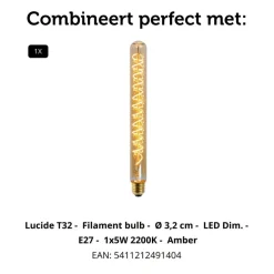 Vloerlampen<Lucide Vloerlamp Esterad Zwart - E27 - 100 cm hoog