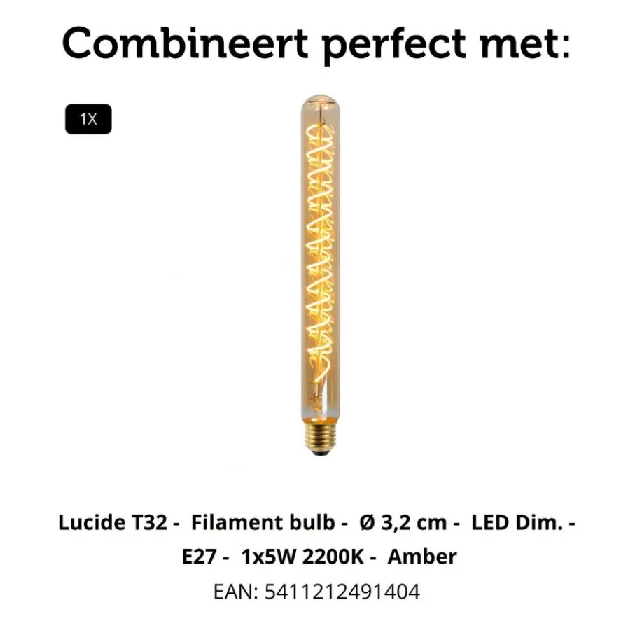 Vloerlampen<Lucide Vloerlamp Esterad Zwart - E27 - 100 cm hoog