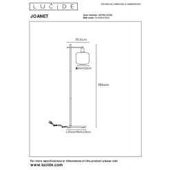 Vloerlampen<Lucide Vloerlamp Joanet Zwart - E27 - 150 cm hoog