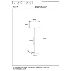 Vloerlampen<Lucide Vloerlamp Maya Beige - E27 - 150 cm hoog